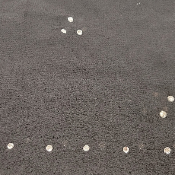 Black Sheer Rhinestone Accented 72" x 21" Scarf - Picture 2 of 5